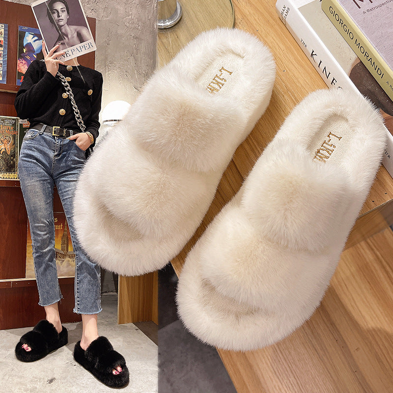 FrostStep indoor cross-belt slipper – warm winter house shoes for women