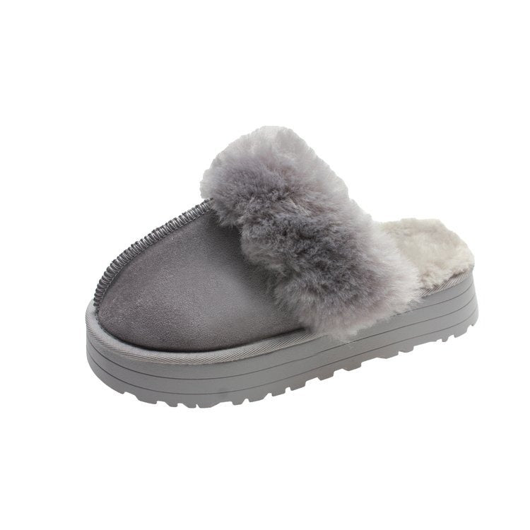 FrostStep Plush Cotton Platform Slipper