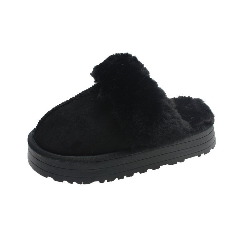 FrostStep Plush Cotton Platform Slipper