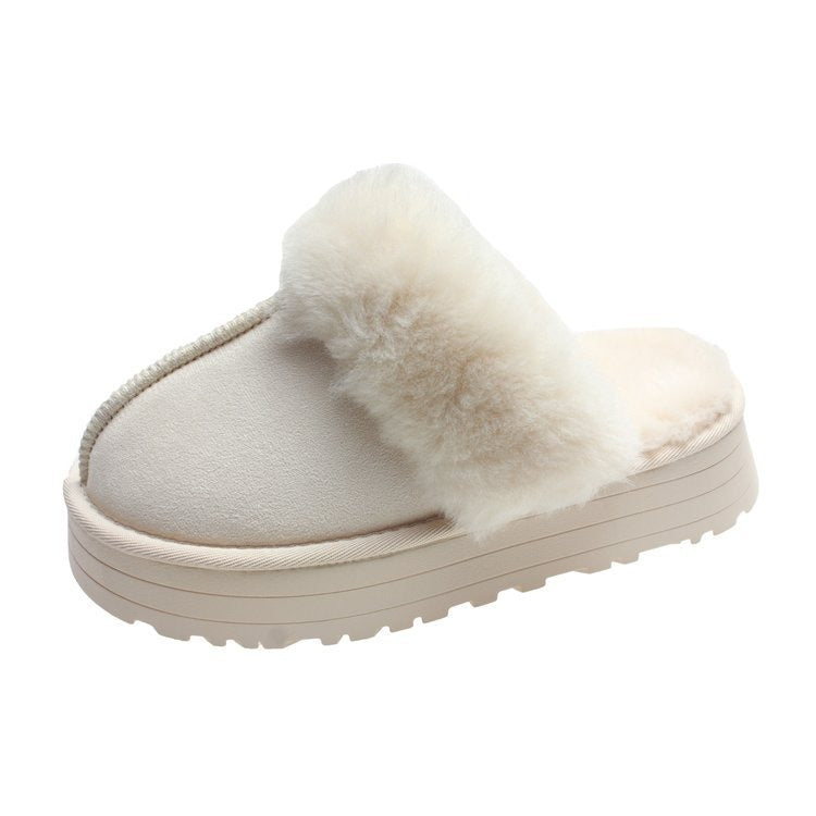 FrostStep Plush Cotton Platform Slipper