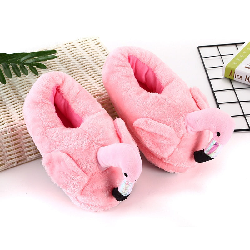 Flamingo slippers winter home daily necessities plush slippers