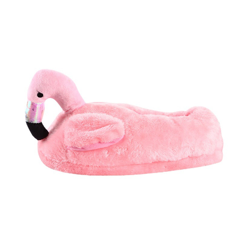 Flamingo slippers winter home daily necessities plush slippers