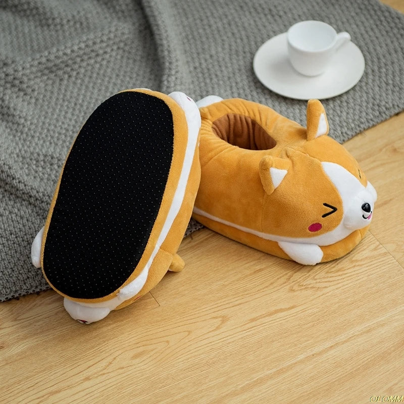 Cute shiba Inu warm plush slippers